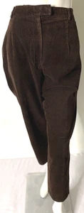 Eddie Bauer A.K.A. Women 18 Brown Corduroy Slim Trouser Pants High Rise Stretch - Picture 1 of 8