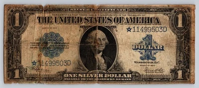 1923 One Dollar Silver Certificate STAR NOTE HORSE BLANKET Speelman/White US Bil - Image 1 of 2