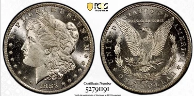 1883 O MORGAN SILVER DOLLAR PCGS & CAC MS65 GOLD SHIELD LABEL - GREAT EYE APPEAL - Image 1 of 4
