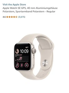 Apple Watch SE (2022) 40mm Polarstern Aluminiumgehäuse mit Sportarmband - Bild 1 von 4