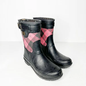 PENDLETON Cunningham Heritage Short Boot Scarlet Plaid rainboot womens 10 - Picture 1 of 6