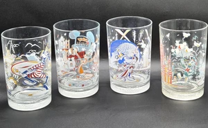 Complete Set of (4) Walt Disney World 25 Years Remember The Magic Glass Cups - Picture 1 of 21