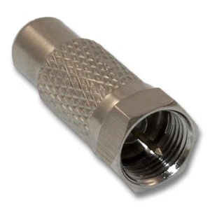 RCA Female to F-type (Coax) Male Adapter - Nickel Plated - Picture 1 of 2