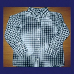 EUC 4T Gymboree “JOYFUL HOLIDAY” Cotton BLUE Plaid checked SHIRT TOP button down - Picture 1 of 2