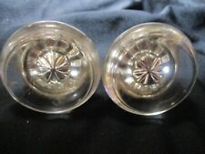 2 Vintage Antique Round Art Deco Crystal Glass Door Knobs Excellent