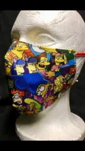 Simpsons Poly fiber Fabric Adult Face Mask, Reusable and Reversible - Picture 1 of 3