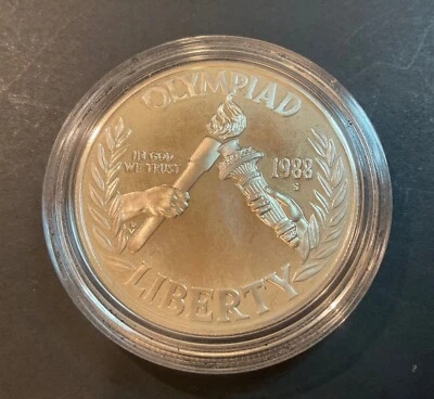 Authentic 0.999 Silver 1988-S $1 Olympic Proof (w/Box) San Francisco Mint - Image 1 of 2