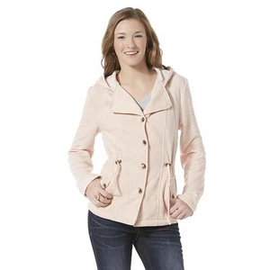 Bongo Junior's Hooded Knit Fleece Peacoat Sweatshirt Jacket Size S small Peach - Picture 1 of 6