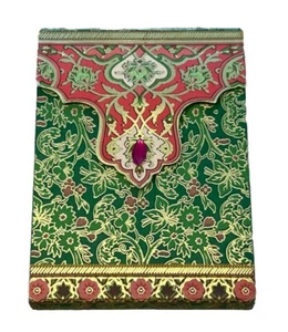 Punch Studio Gold Foil Jewel Embellished Mini Pocket Notepad Green Pink Floral - Picture 1 of 4