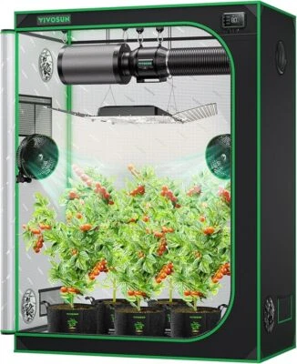 VIVOSUN Indoor Grow Tent 5'x2' Non toxic Mylar Room Reflective 60"X32"X80" - Image 1 of 4