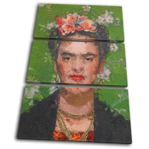 Frida Pop Floral Iconic Celebrities TREBLE CANVAS WANDBILD Bild Druck - Bild 1 von 1