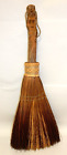 HANDMADE NATURAL BRISTLE FIREPLACE 26" HEARTH BROOM & OLD MAN FACE CARVED HANDLE
