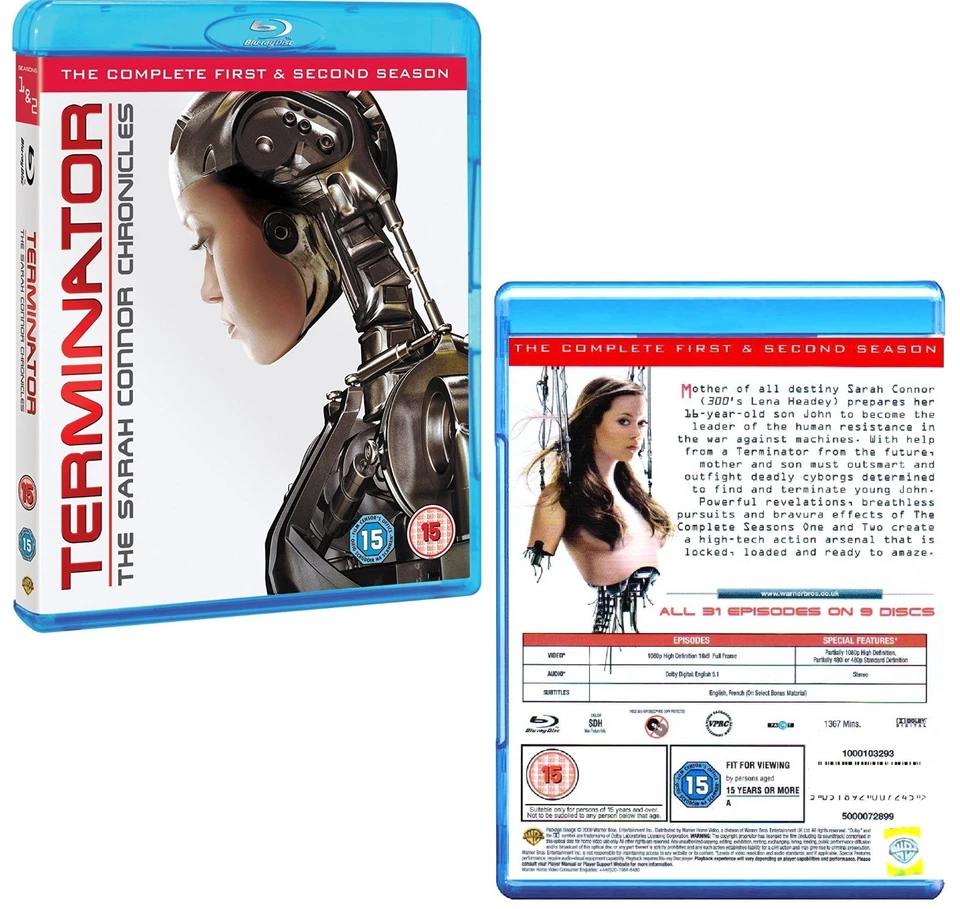 TERMINATOR: THE SARAH CONNOR CHRONICLES 1+2 2008 COMPLETE Series BLU-RAY  - Image 1 of 1