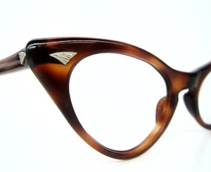 Vintage 50er Jahre Schildpatt Cat Eye Brille oder Sonnenbrille tolles Gestell - Bild 1 von 8