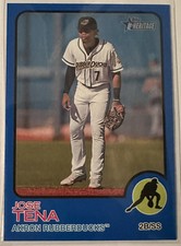 Jose Tena 2022 Topps Heritage Minor League #2 Blue Parallel #’d/99 Guardians