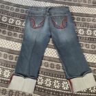 Authentic Baby Phat Jean Co Womens Denim Jeans Cuffed Size 7 Pants Cat Logo
