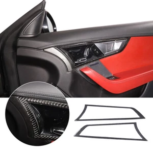 Cubierta de embellecedor de marco de manija de puerta interior de coche de fibra de carbono para Jaguar F-TYPE 2013-2022 - Imagen 1 de 8
