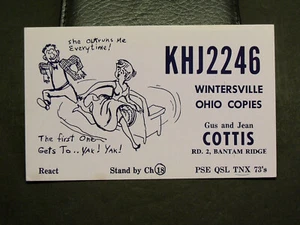QSL Karte - KHJ 2246 - Gus & Jean Cottis - Wintersville, Ohio - Bild 1 von 2