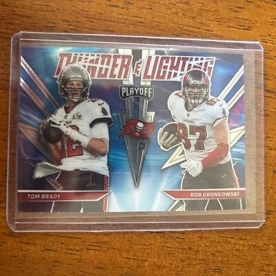 Tom Brady / Rob Gronkowski UER 2021 Panini Playoff #TL-4 Thunder & Lightning - Image 1 of 4