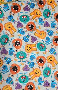 BTY X 44"W Flannel Childrens Fabric Monsters By A. E. Nathan Co. Quilting Sewing
