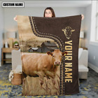 Limousin Leather Background Farmhouse Blanket, Fleece Blanket