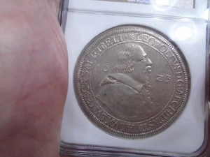 1623 Austria Thaler Archduke Leopold Hall Mint Dav 3330 NGC AU 50 - Picture 1 of 8