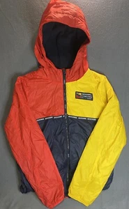 Abercrombie Kids Jacket Size 13/14 Colorblock Hooded Windbreaker Red Yellow Blue - Picture 1 of 14