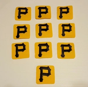 PARCHE BORDADO VINTAGE 10 PIEZAS PIRATAS DE PITTSBURGH (CUADRADO) (ORO Y NEGRO) - Imagen 1 de 2