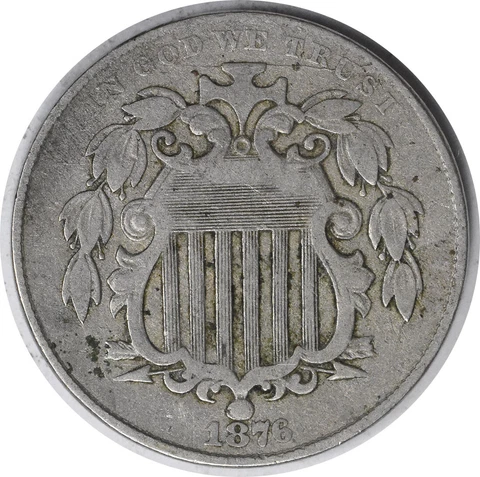 1876 Shield Nickel VF Uncertified #1213 Cover