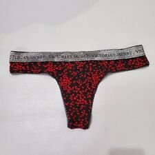 Victoria Secret Women Panties Medium Red Hearts All Over Thong NWT