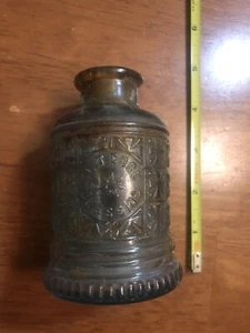 Vintage Gilt Edge Schuhverband Aqua Flasche - Bild 1 von 4