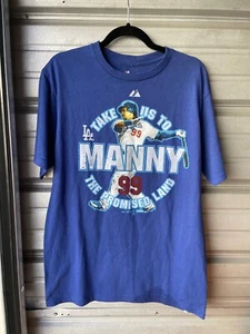 NWT Manny Ramirez #99 Los Angeles Dodgers MLB Blue T-Shirt Majestic Men's M - Picture 1 of 16