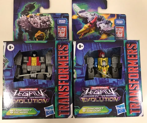 Transformers Legacy Core Class Dinobot Lot Of 2 : Swoop & Scarr New In Hand G1 Cover