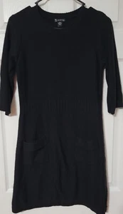 New Directions Petite M Sweater Dress Winter Little Black Dress - Picture 1 of 6