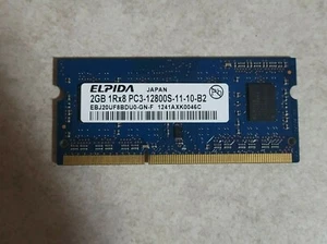 ELPIDA LAPTOP RAM STICK 2GB 1Rx8 PC3-12800S-11-10-B2 EBJ20UF8BDU0-GN-F DDR3 - Picture 1 of 2
