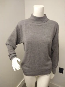 Womens Goodf it brand 100% Cashmere Gray Mock Neck Pullover Sweater Jumper Large - Picture 1 of 6