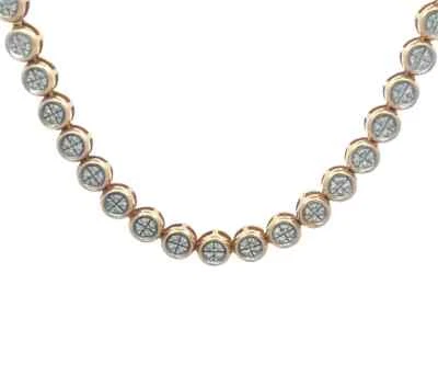 Conjunto de racimo de collar de tenis de oro rosa de diamantes eslabones redondos de diamantes Foto 1 de 4