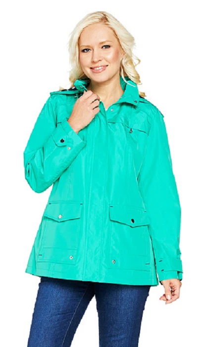Susan Graver молнии спереди Anorak куртка t подкладка и капюшон, нефрит, размер M, A288739 - Изображение 1 из 1