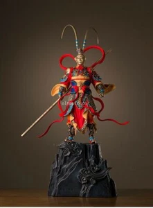 32'' bronze brass copper freehand colored drawing Sun Wukong Monkey King statue - Picture 1 of 12