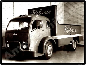 Vtg. White 3000 Trucks New Metal Sign: Molson's Beer Truck on Display 12x16" - Picture 1 of 1