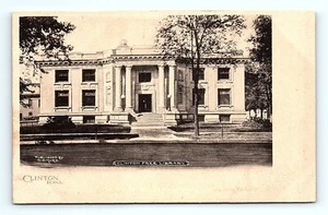 Postcard UDB Iowa Historic Clinton Free Library Clinton, IA NRHP - Picture 1 of 2