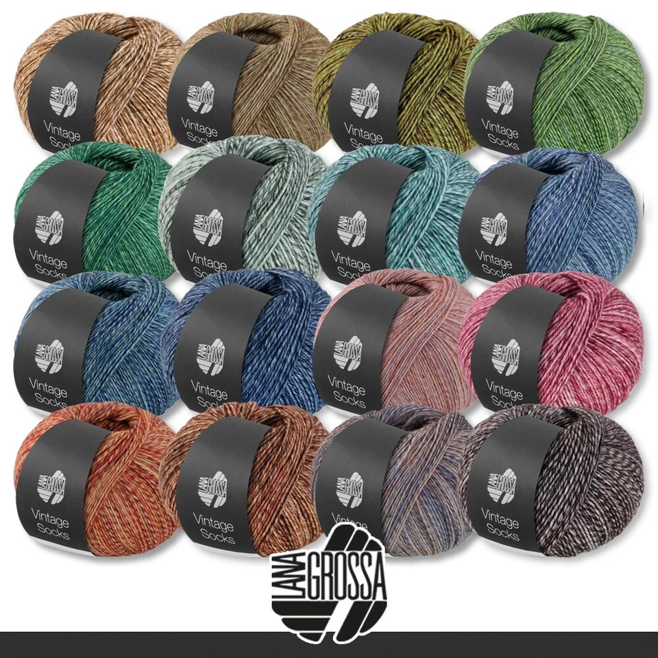 Lana Grossa 100 g Vintage Socks Sockenwolle Stricken Wolle Merino Garn 16 Farben - Bild 1 von 1