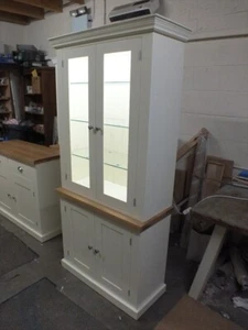 Buckingham Painted 2 Door Display Dresser with lights- bespoke sizes & colours - Picture 1 of 12
