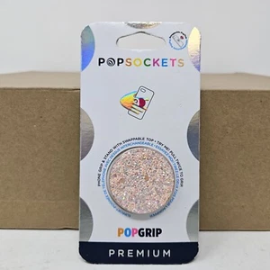 PopSockets Premium PopGrip With Swappable Top For Cell Phones - Sparkle Rose - Picture 1 of 2