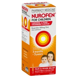 Nurofen for Children 3 Months to 5 Years 100mL Oral Suspension - Strawberry Kids - Picture 1 of 7