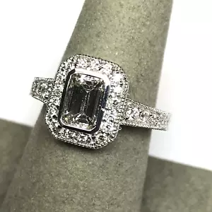 Emerald Cut Diamond Engagement Ring 1.37 carats EARTH Mined Diamonds - Picture 1 of 12