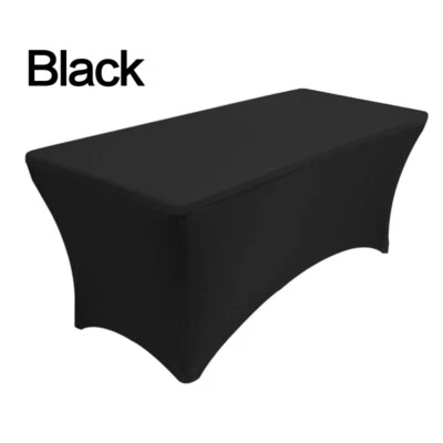 4/6ft Spandex Fitted Tablecloth Rectangular Stretch Table Cover forWedding Party - Image 1 of 4
