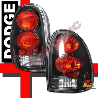 Luces traseras negras 96-00 Dodge Caravan Chrysler Town & Country Plymouth Voyager Foto 1 de 2