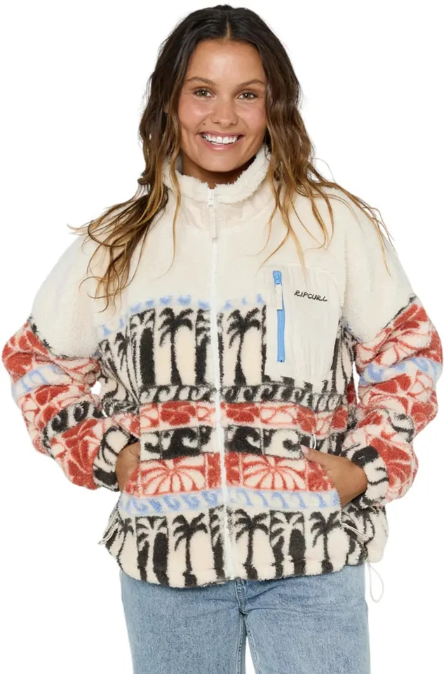 RIP CURL Snowboard Fleece Jacke OCEANIC Zip Fleece 2026 beige Pullover - Bild 1 von 1