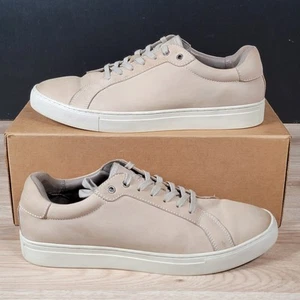 AllSaints Stow Low Shoes Mens Sz 11 US 44 EU Beige Nubuck Casual Preppy Sneakers - Picture 1 of 9